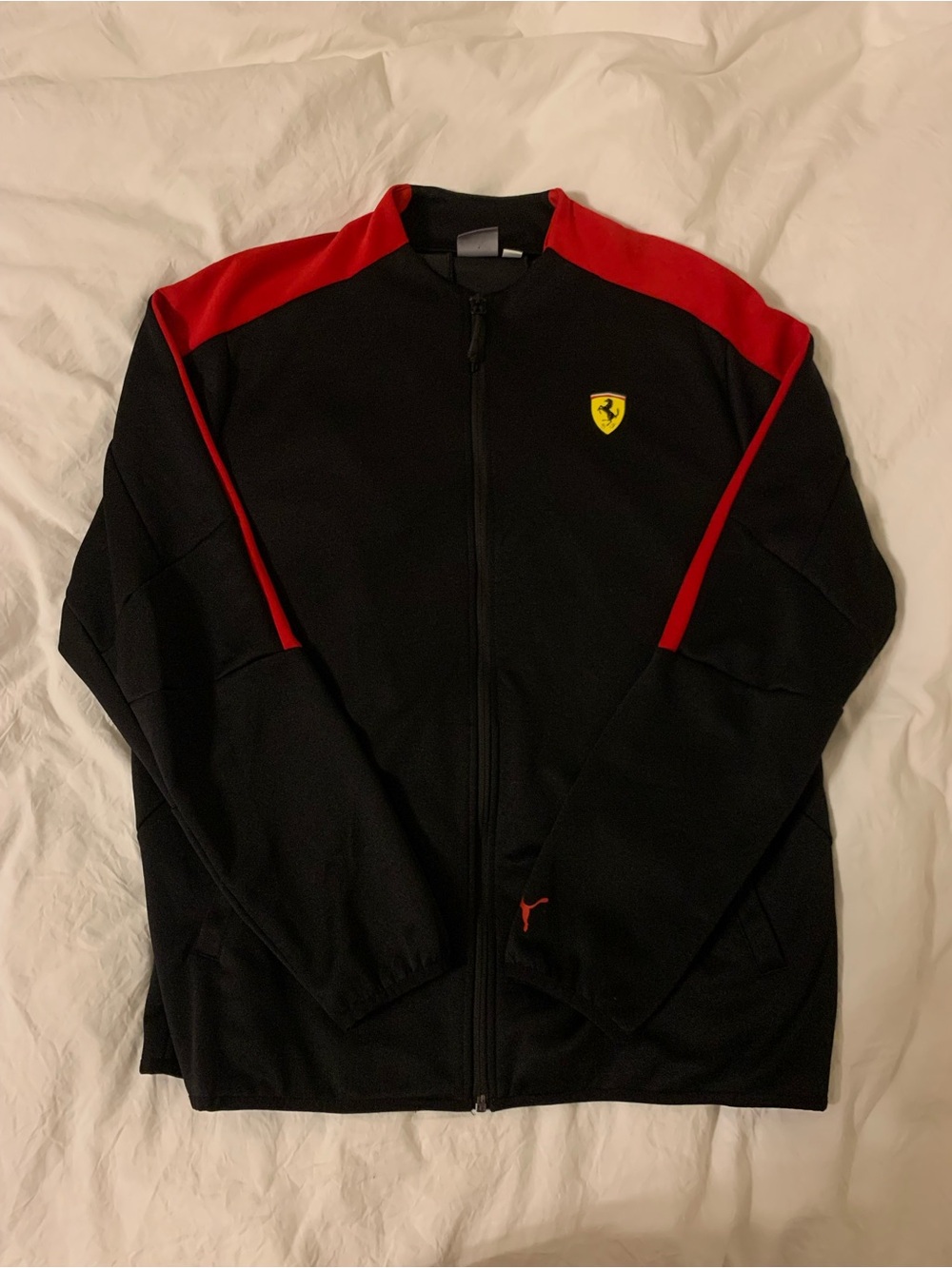 Scuderia Ferrari Black and Red Full-Zip Jacket